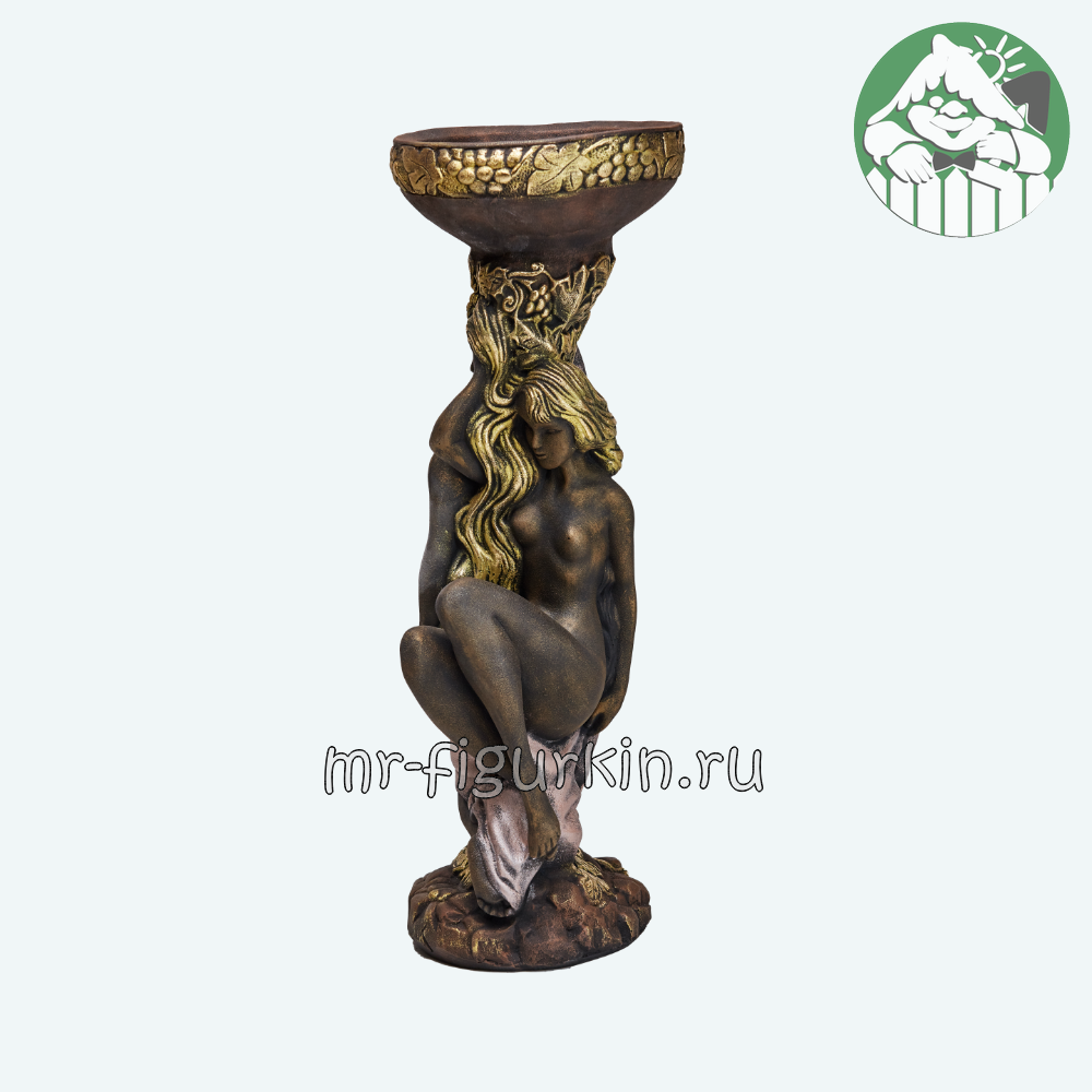 Ваза - кашпо Адам и Ева скульптура (бронза) 62х20х22см
