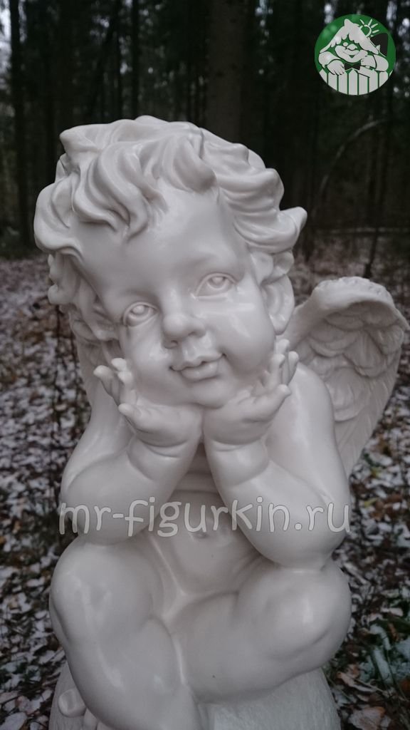 Фигура Ангел на шаре задумчивый H-65 см