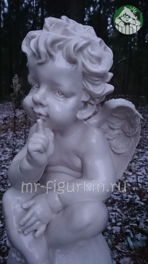 Фигура Ангел на шаре с пальчиком H-65 см