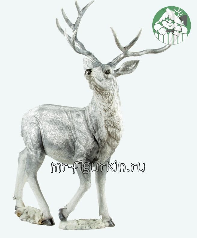 Садовая фигура Олень благородный (цвет - серебро) H-110 см