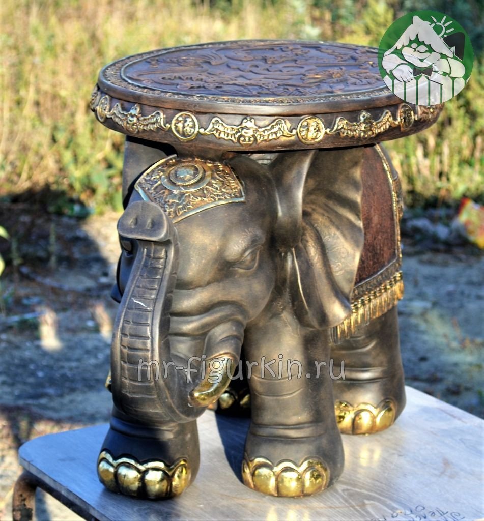 Стол интерьерный "Слон" (цвет бронза/золото) H-61см