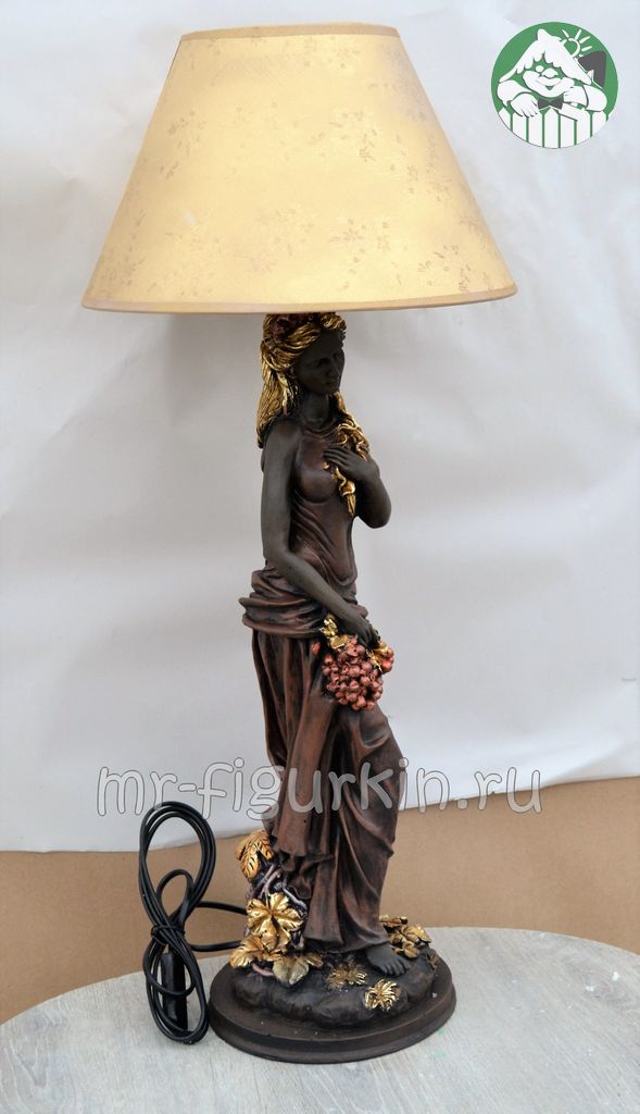 Светильник "Девушка с виноградом" 67х17х17 см бронза