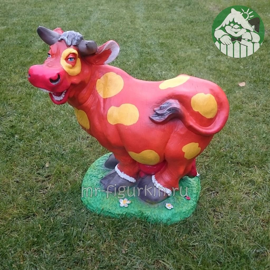 Садовая фигура Корова цветная H-58 см, L-58 см