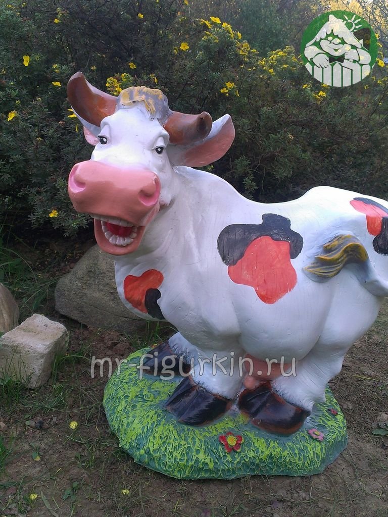 Садовая фигура Корова веселая H-58 см, L-58 см
