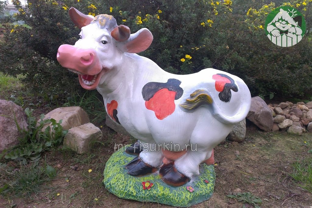Садовая фигура Корова веселая H-58 см, L-58 см