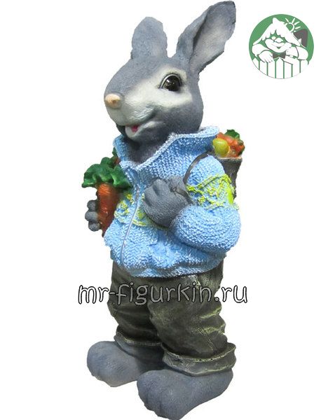 Садовая фигура Заяц с морковкой H-45 см