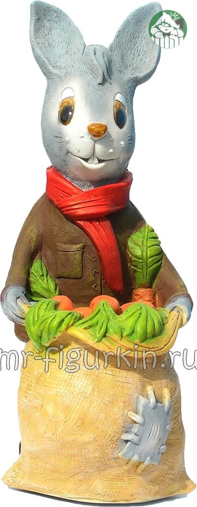 Садовая фигура Заяц с мешком моркови H-38 см