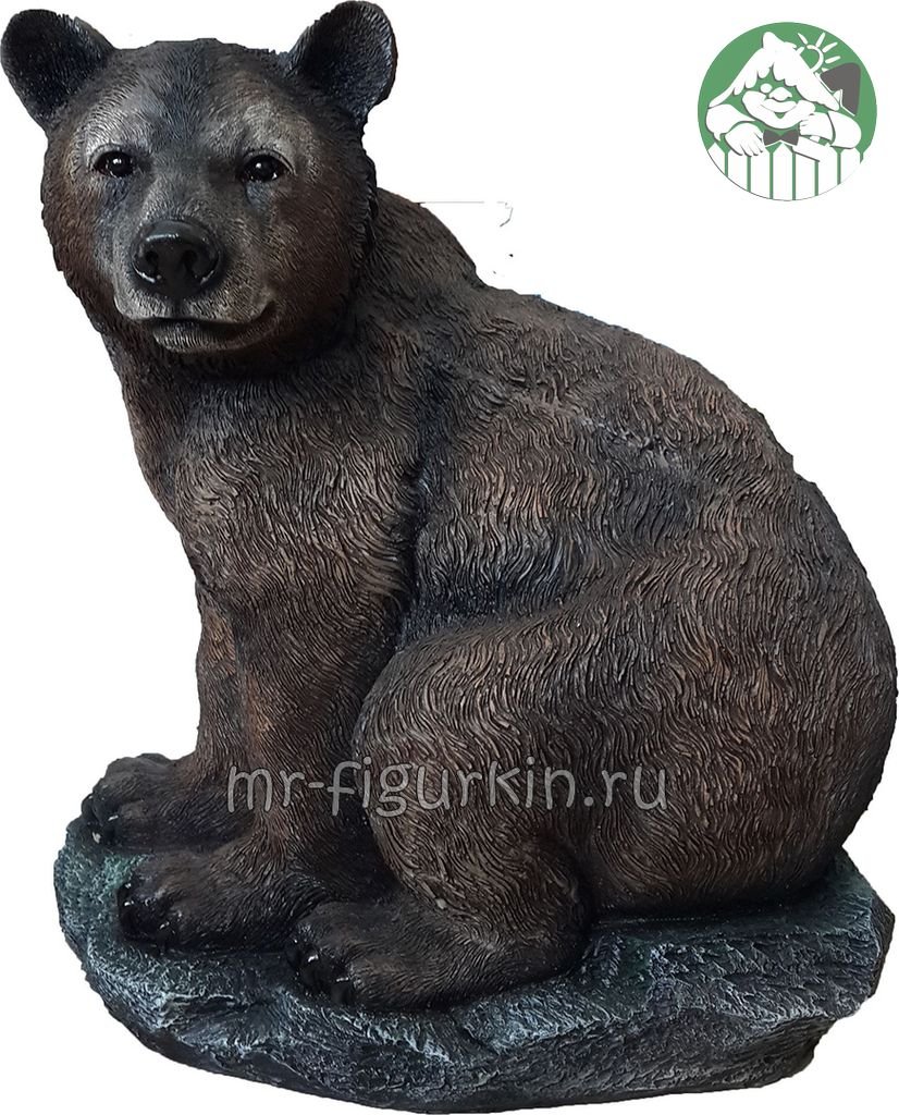Садовая фигура Медведь на камне H-60 см