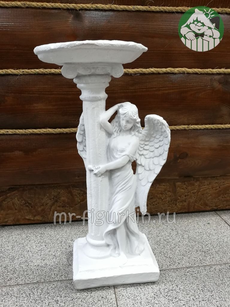 Фигурка Статуя ангела у колонны Н-42см, L-16см